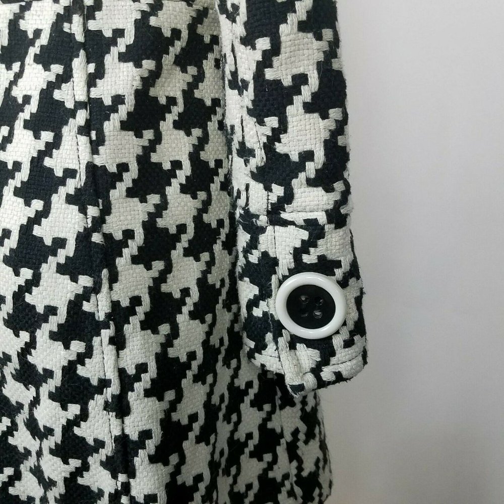 XOXO Womens Coat Houndstooth Black Size S - Picture 7 of 8